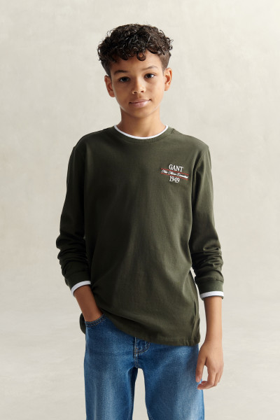 TRIČKO GANT CREST LS T-SHIRT - Fotografie č. 1