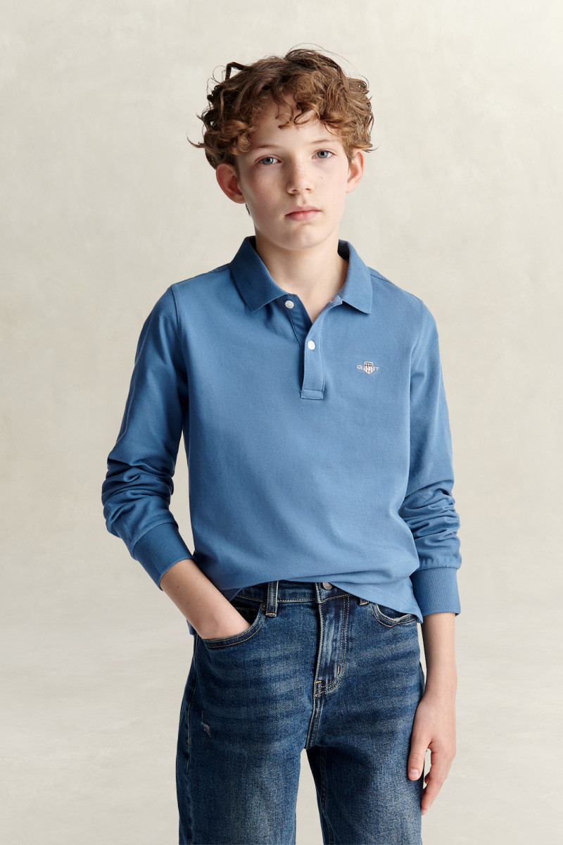 POLOKOŠEĽA GANT SHIELD LS PIQUE POLO SHIRT SALTY SEA