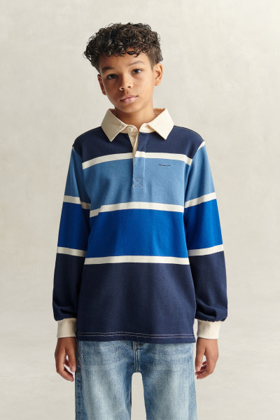 PÓLÓ GANT STRIPED SCRIPT GRAPHIC RUGGER - Kép 1