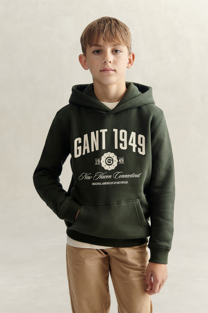MIKINA GANT COLLEGIATE OTH HOODIE DARK MOSS GREEN