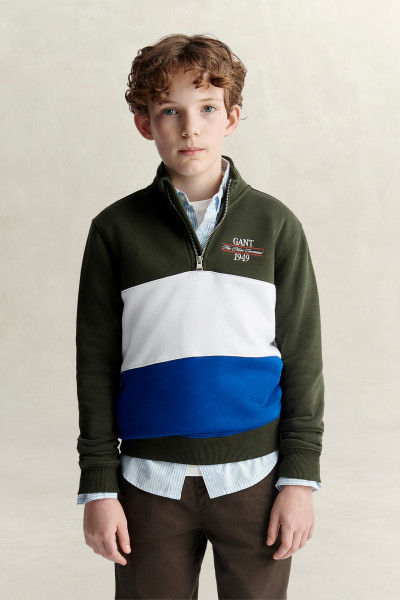 MELEGÍTŐFELSŐ GANT CREST GRAPHIC HALF ZIP - Kép 1