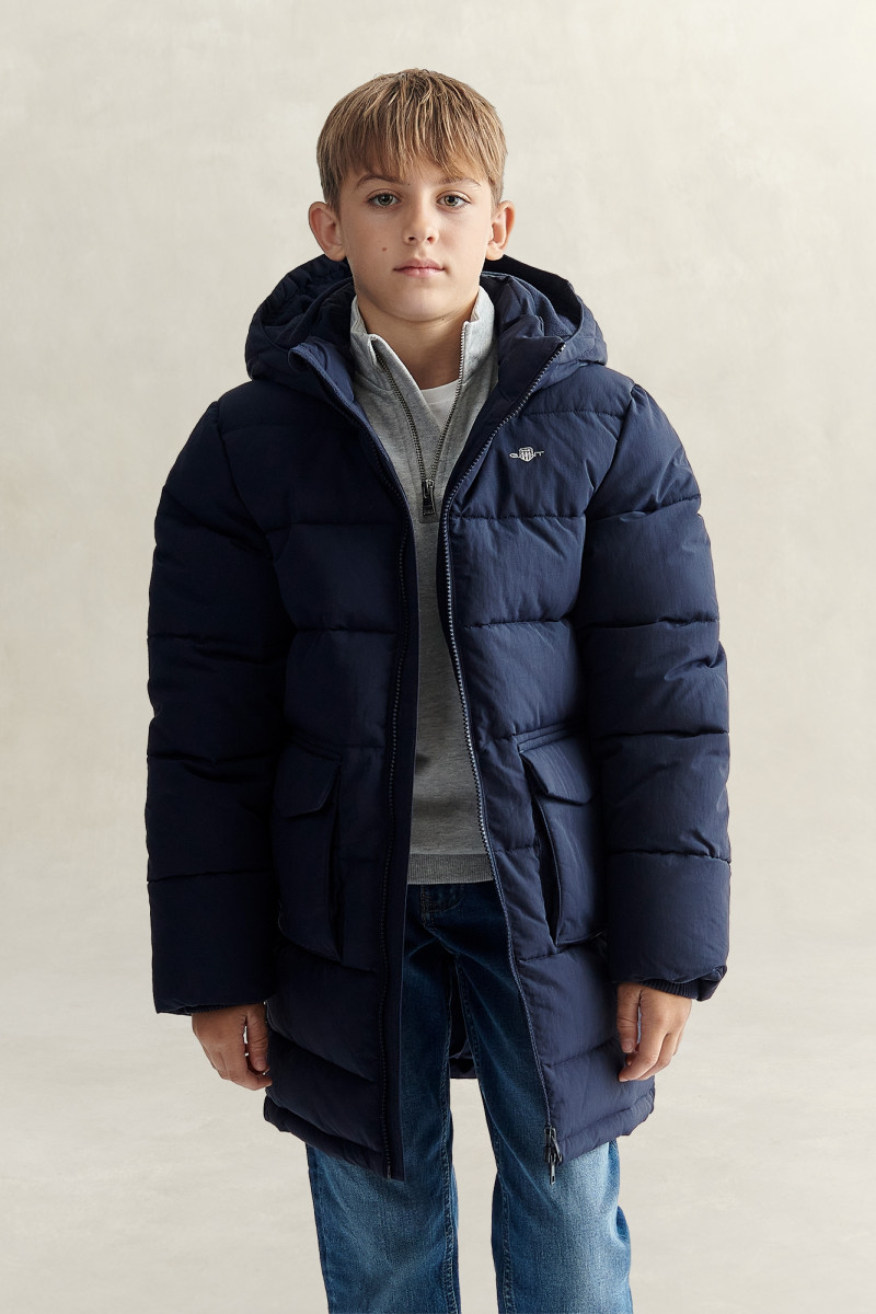 BUNDA GANT HEAVYWEIGHT LONGLINE PUFFER EVENING BLUE