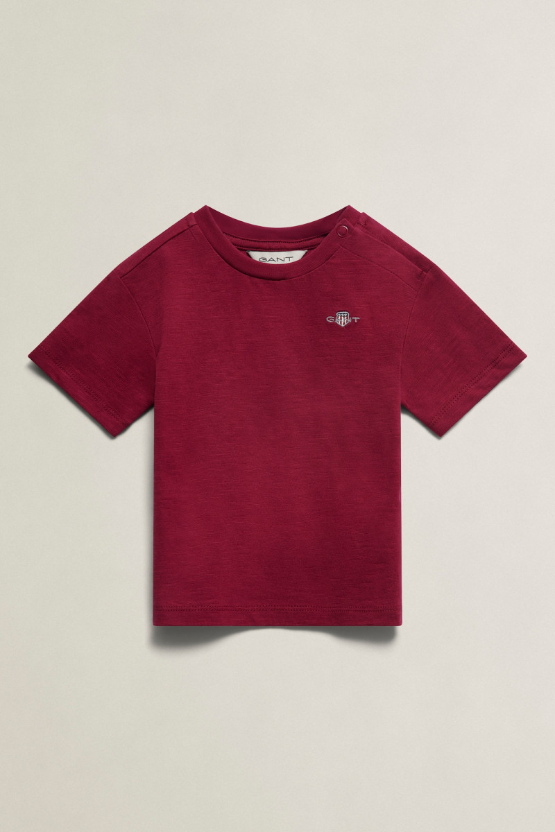 TRIČKO GANT SHIELD SS SLUB T-SHIRT VIBRANT BURGUNDY