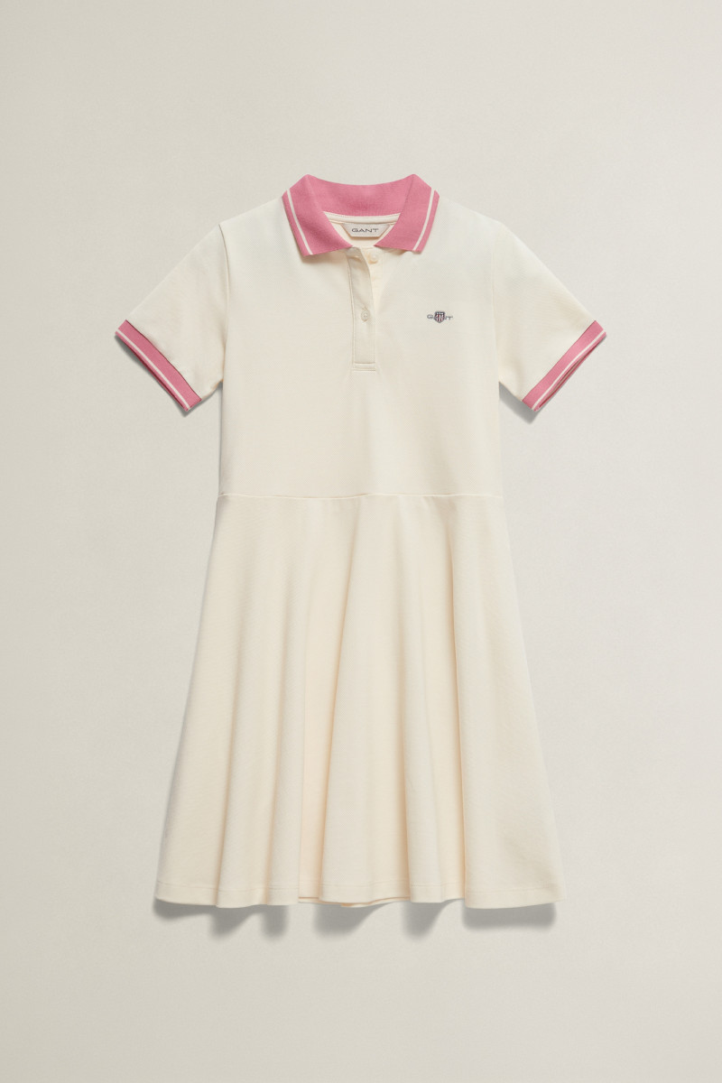 ŠATY GANT SHIELD SS POLO DRESS CREAM