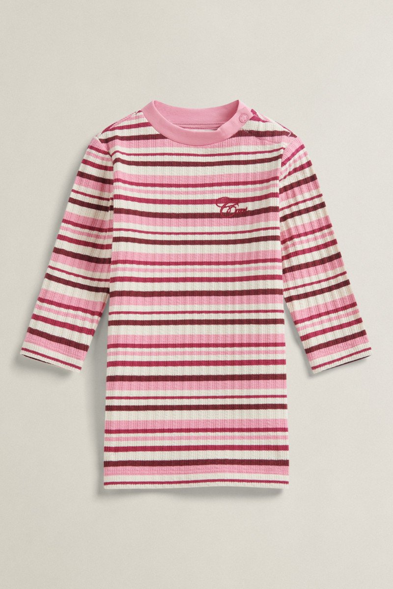 ŠATY GANT STRIPE KNIT DRESS WILD PINK
