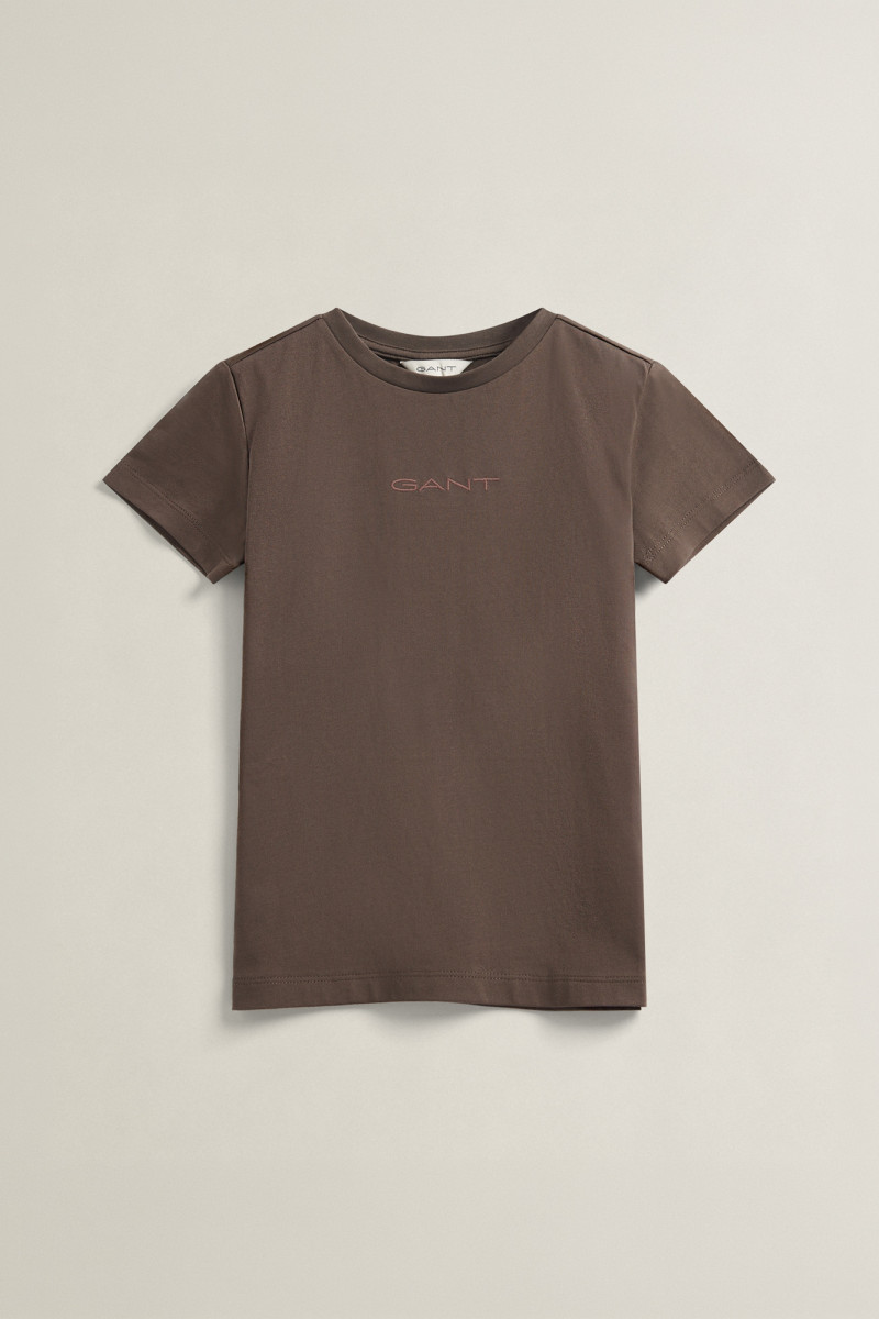 TRIČKO GANT SS CHEST LOGO T-SHIRT SHADOW BROWN