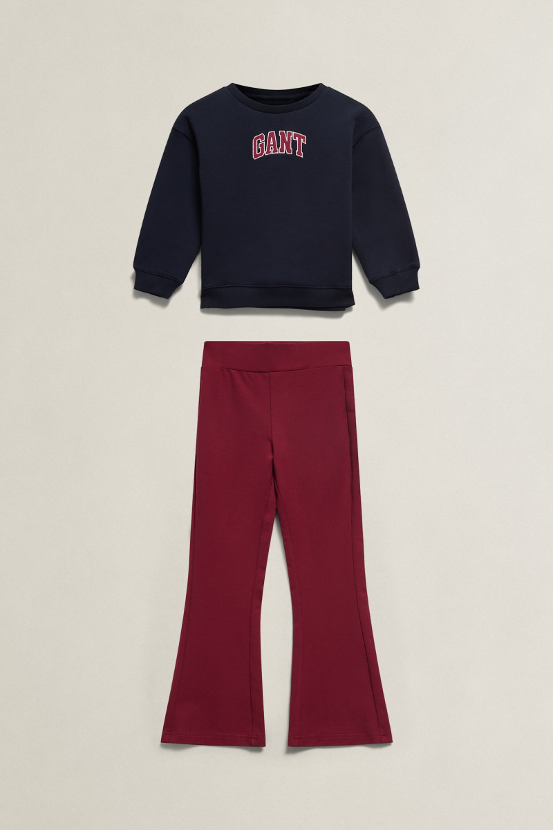 TEPLÁKOVÁ SÚPRAVA GANT VARSITY CREW & BOOTLEG LEGGING EVENING BLUE