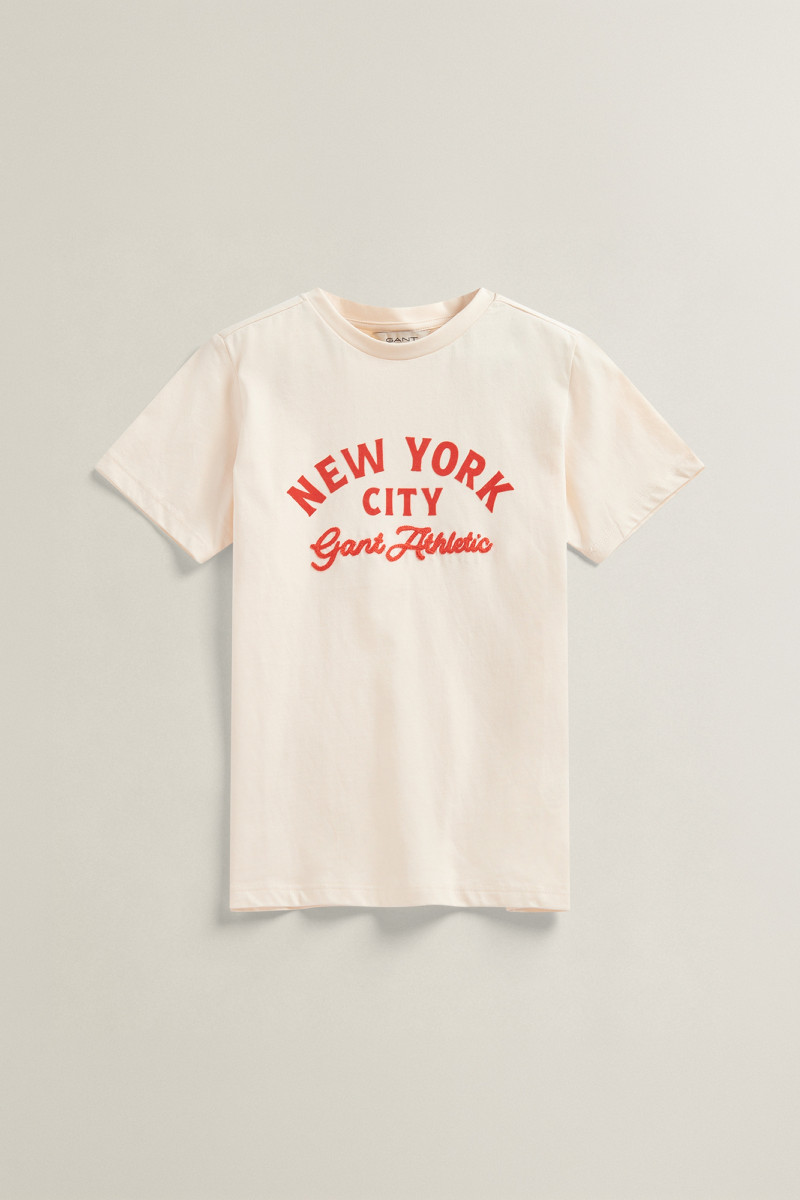 TRIČKO GANT COLLEGE SS T-SHIRT CREAMED WHITE