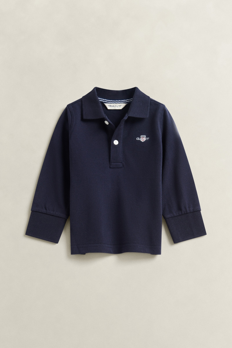 POLOKOŠEĽA GANT SHIELD LS PIQUE POLO SHIRT EVENING BLUE