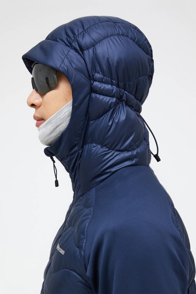 BUNDA PEAK PERFORMANCE M HELIUM DOWN HYBRID HOOD-AVID BEIGE - Fotografia č. 5