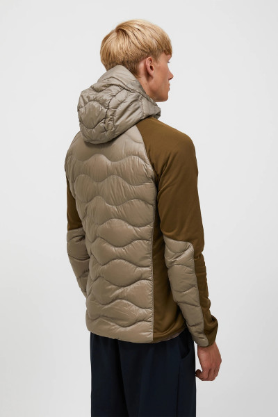 BUNDA PEAK PERFORMANCE M HELIUM DOWN HYBRID HOOD-AVID BEIGE - Fotografia č. 2