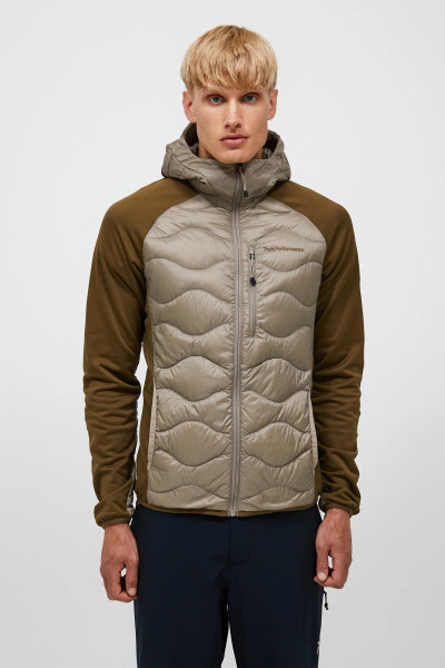 BUNDA PEAK PERFORMANCE M HELIUM DOWN HYBRID HOOD-AVID BEIGE - Fotografia č. 1