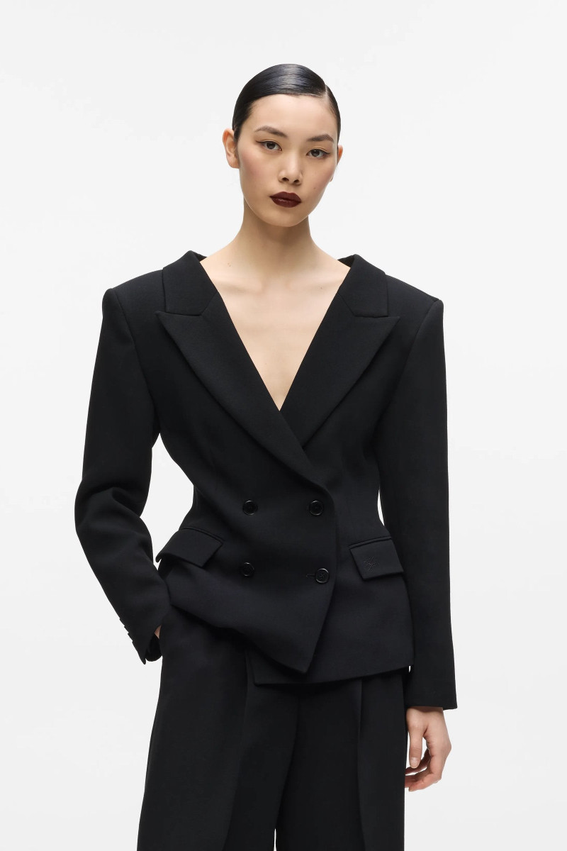 Sako Karl Lagerfeld Studio Wide Shoulder Blazer Black