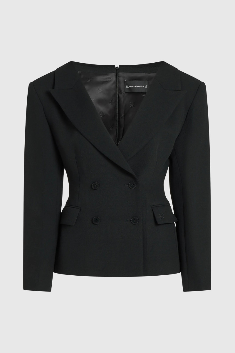Sako Karl Lagerfeld Studio Wide Shoulder Blazer Black
