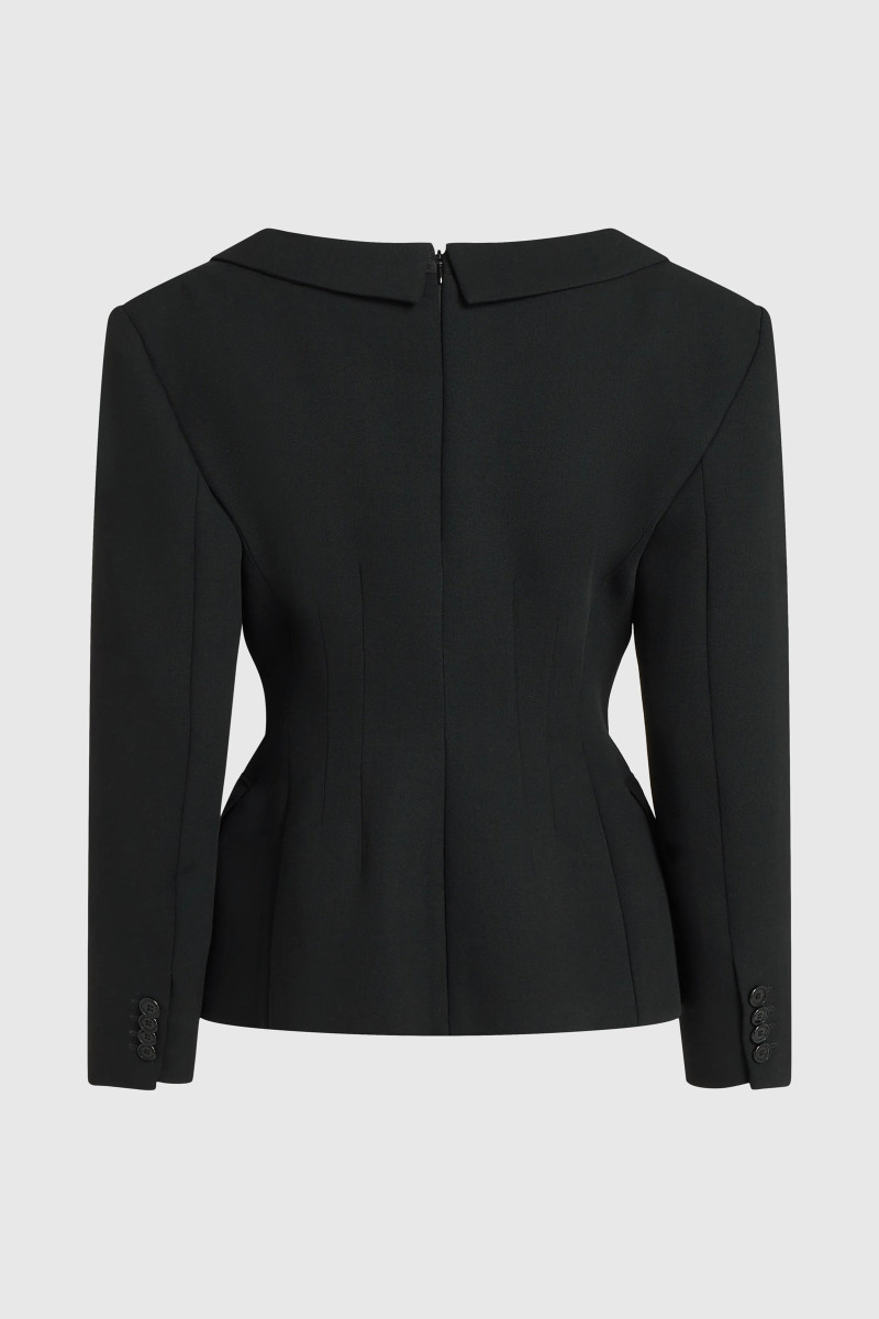 Sako Karl Lagerfeld Studio Wide Shoulder Blazer Black