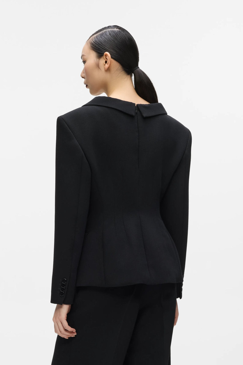 Sako Karl Lagerfeld Studio Wide Shoulder Blazer Black