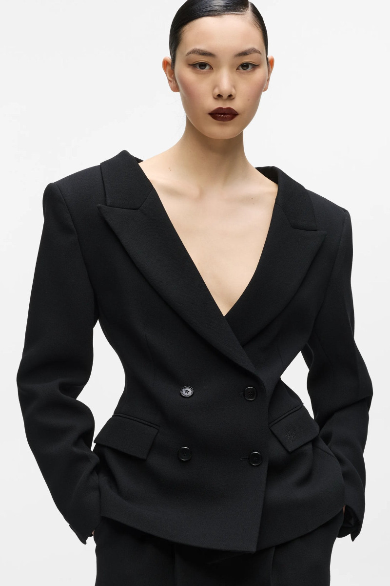 Sako Karl Lagerfeld Studio Wide Shoulder Blazer Black