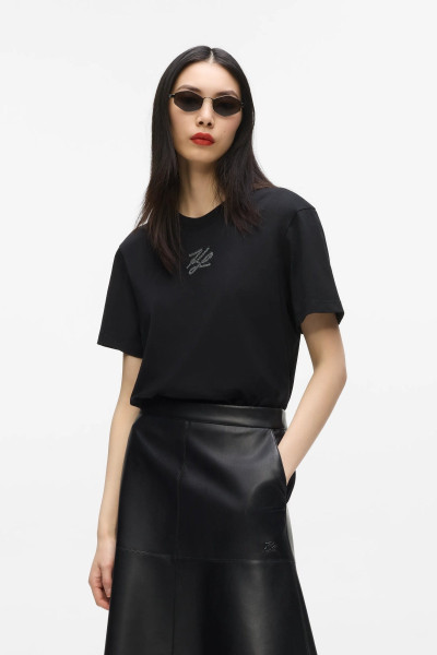 PÓLÓ KARL LAGERFELD RHINESTONE AUTOGRAPH T-SHIRT - Kép 1