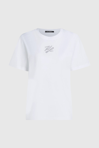 PÓLÓ KARL LAGERFELD RHINESTONE AUTOGRAPH T-SHIRT - Kép 5