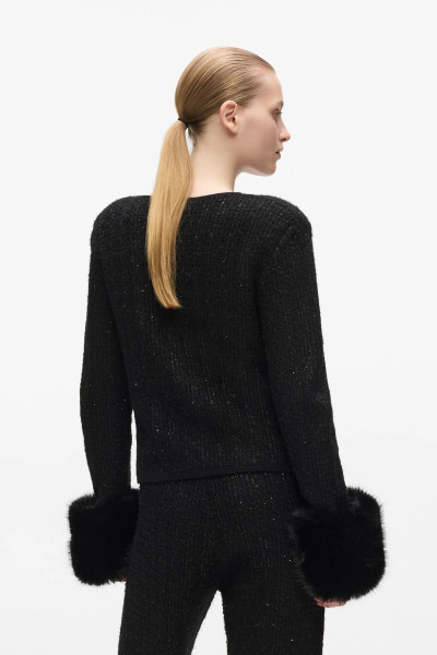 PULÓVER KARL LAGERFELD BOUCLE KNIT CARDIGAN - Kép 2