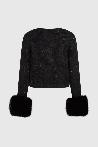 PULÓVER KARL LAGERFELD BOUCLE KNIT CARDIGAN - Kép 6