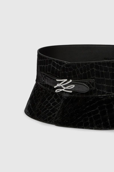 OPASOK KARL LAGERFELD K/AUTOGRAPH CORSET CROCO BELT - Fotografia č. 5